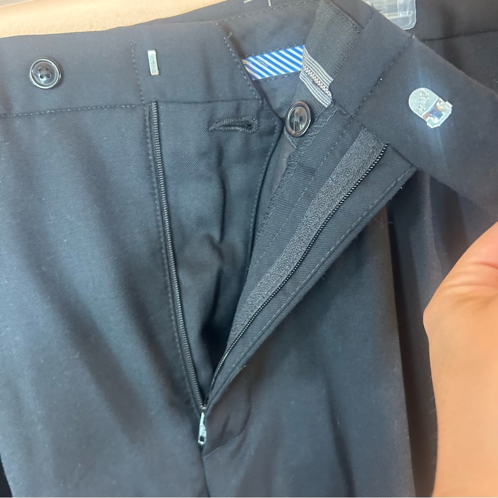Ascott Browne Expander Wool Black Flat Front Dress Pants Hemmed Men 36x28 New View 3